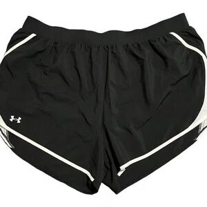 Under Armour Running Shorts Womens Size 3X Black White Lined Drawstring Fly By 2